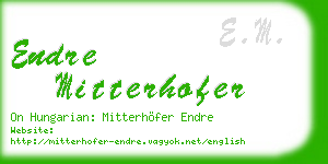 endre mitterhofer business card