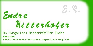 endre mitterhofer business card